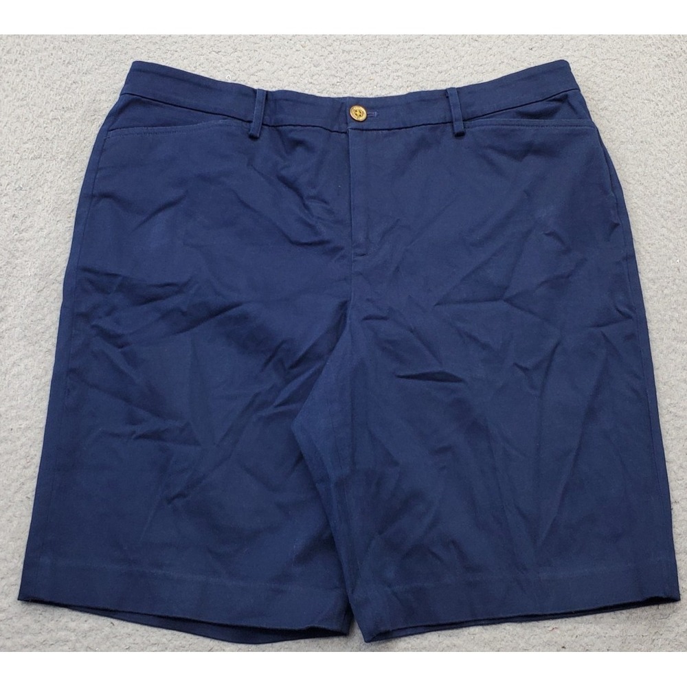 Lauren Ralph Lauren Chino Shorts Womens 14 Blue Flat Front 9" Inseam Regular Fit